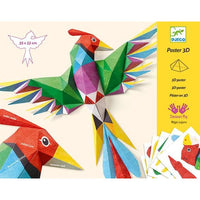 3D paper parrot with multicoloured wings from Djeco