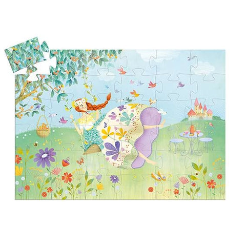 Image of Djeco Silhouette Puzzle The princess of spring 36 piece - 3070900072381