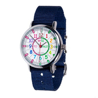 Easyread Time Teaching Wrist Watch Rainbow face navy blue - Teacher 0799439456211