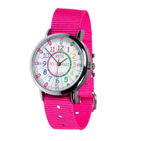 Easyread Time Teaching Wrist Watch Rainbow face pink - Teacher 0735850794013