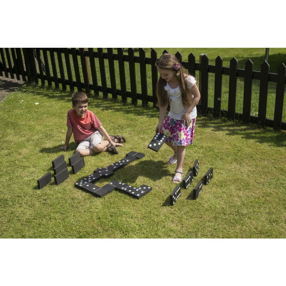 Jumbo Black and White Garden Dominoes - Traditional Games