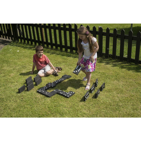 Image of Jumbo Black and White Garden Dominoes - Traditional Games