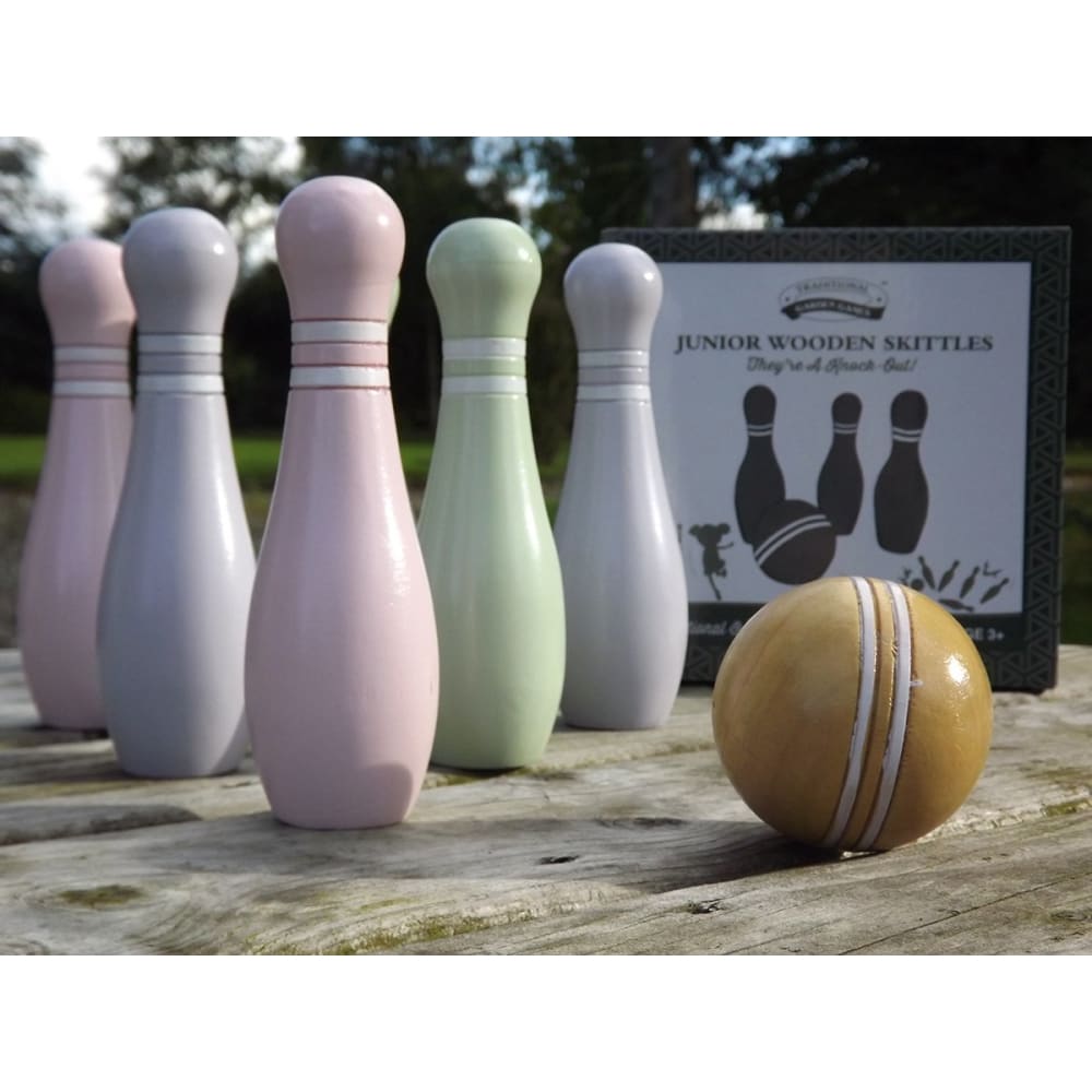 Wooden skittles for toddlers discount
