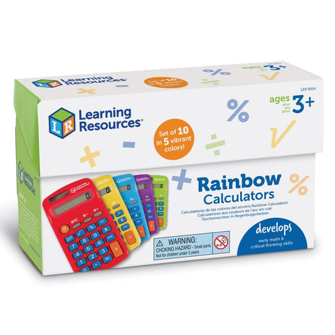 Image of Learning Resources Rainbow Calculators (Set of 10) - 765023000146