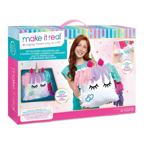 Image of Make It Real Glowing Unicorn Pillow Kit - 695929047085