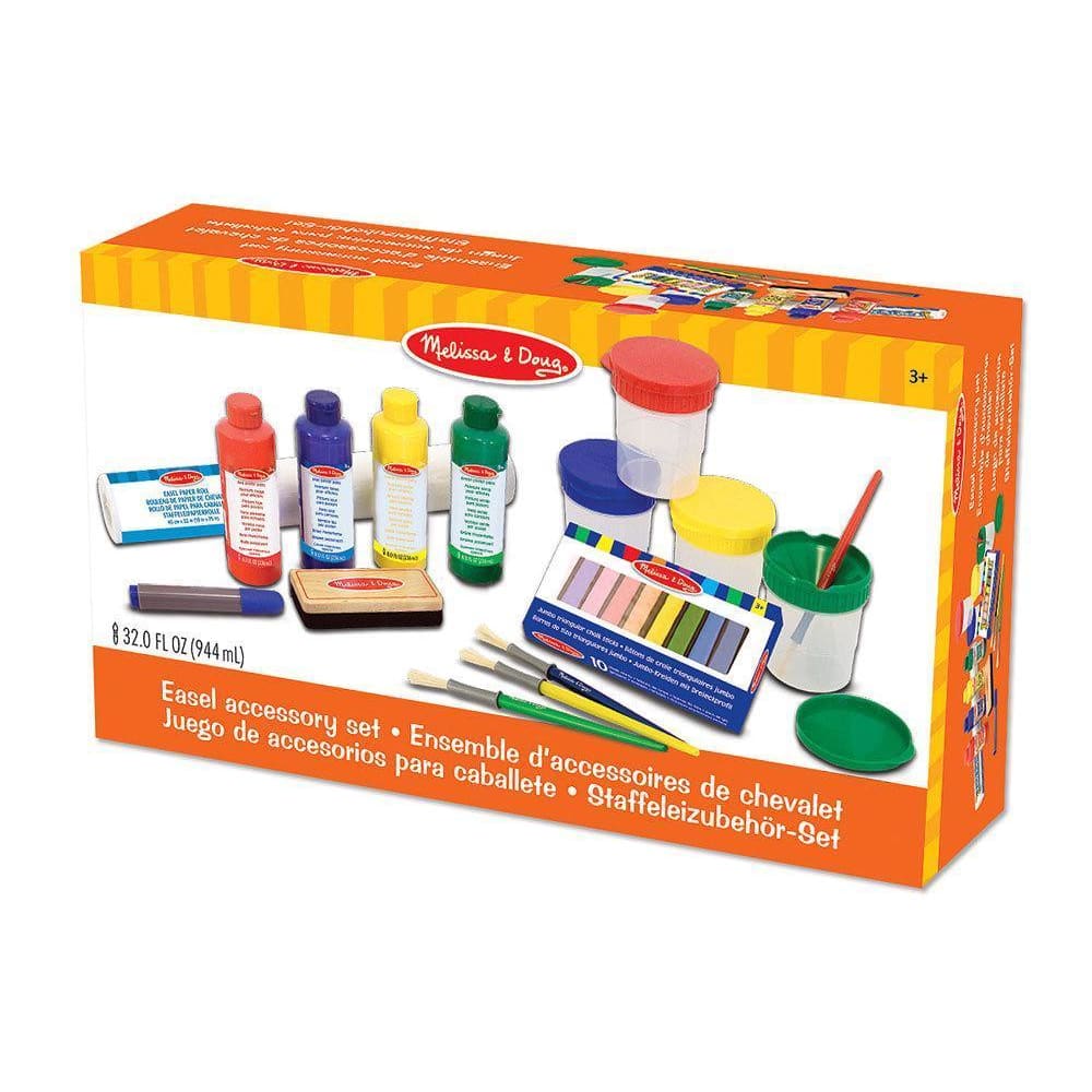 Melissa & Doug Easel Accessory Set - Paint, Cups, Brushes, Chalk