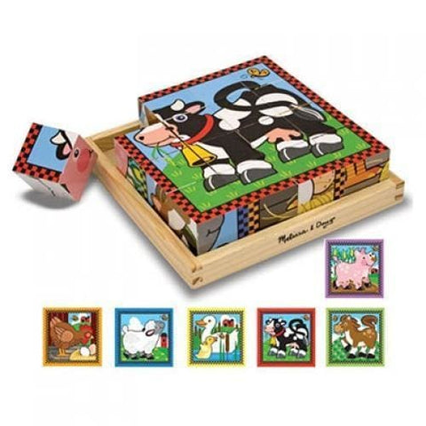 Image of Melissa and Doug Farm Cube Puzzle - 772107754