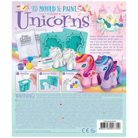 Image of Mould & Paint 3D Glitter Unicorn - 4M Great Gizmo 4893156047700
