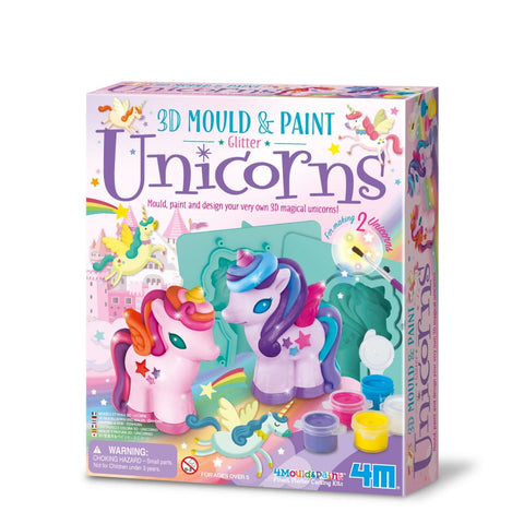 Image of Mould & Paint 3D Glitter Unicorn - 4M Great Gizmo 4893156047700