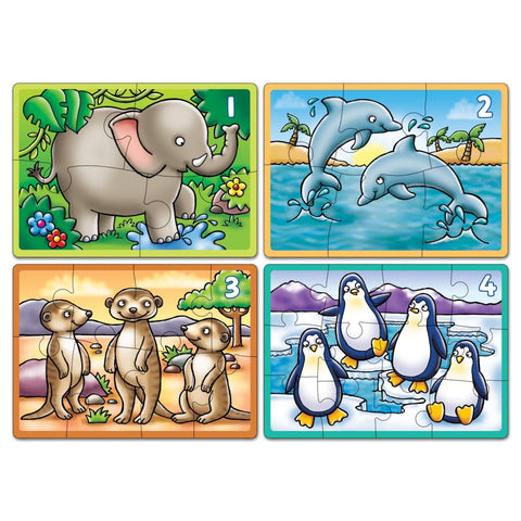 Image of Orchard Toys Animals 4 in A Box Jigsaw Puzzles - 5011863301635