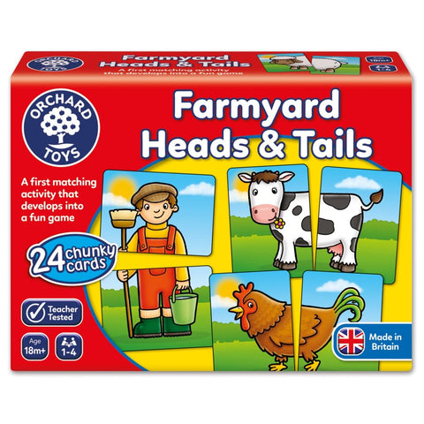 Image of Orchard Toys Farmyard Heads and Tails Game - 5011863102003