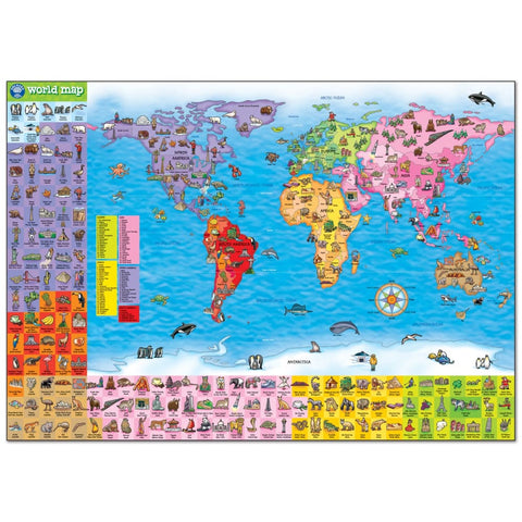 Image of Orchard Toys World Map Jigsaw Puzzle & Poster - 5011863301390