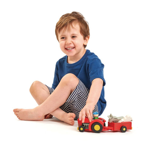 Image of Play Tractor And Trailer - Tender Leaf Toys