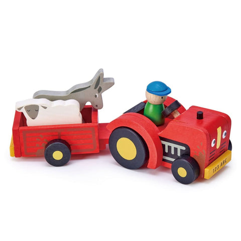 Image of Play Tractor And Trailer - Tender Leaf Toys