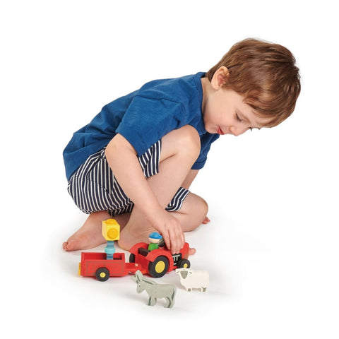 Image of Play Tractor And Trailer - Tender Leaf Toys