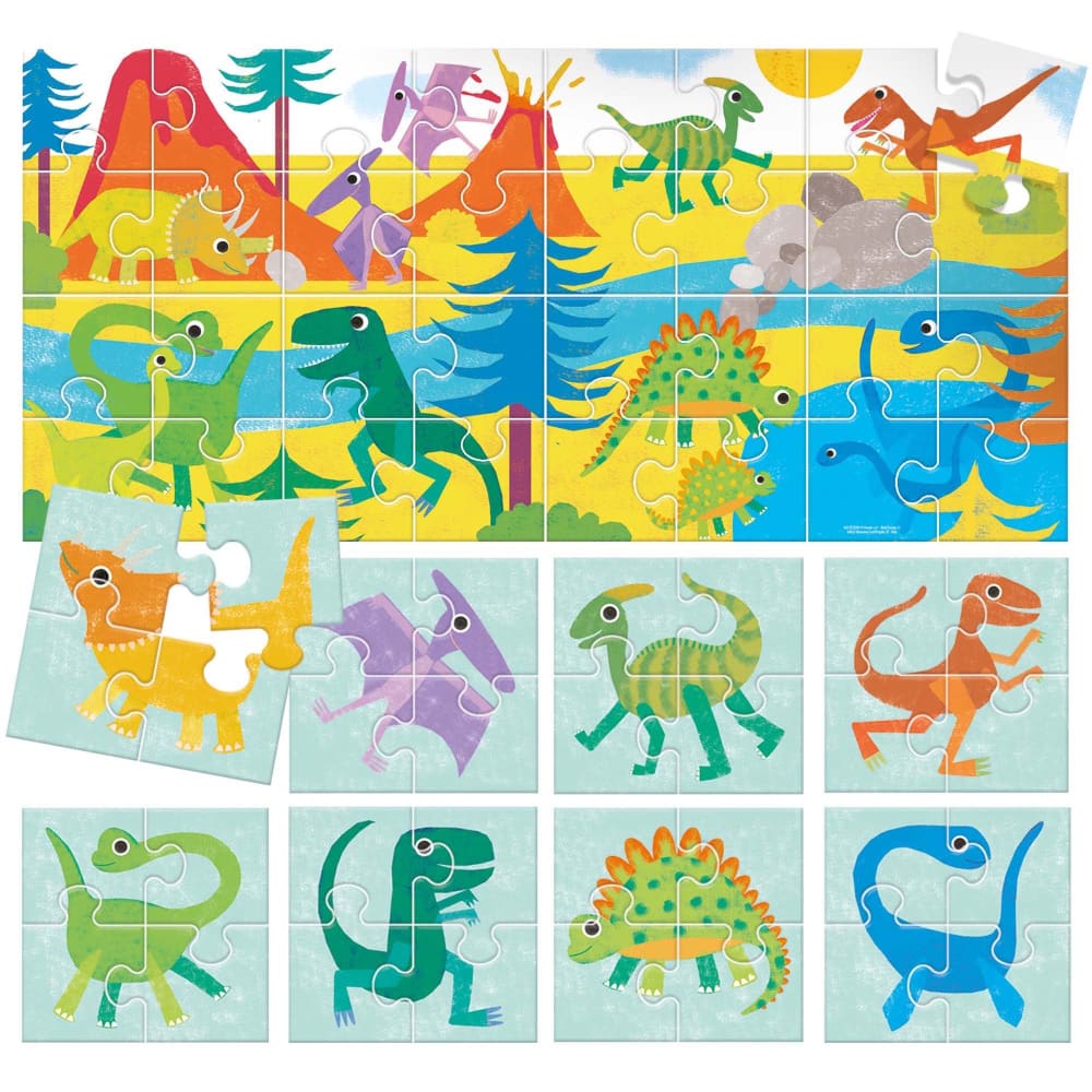 Puzzle 8+1 Dinosaurs - HeadU 8059591422243