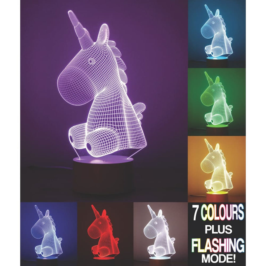 Unicorn Sitting 3D Lamp - Gadget Store 5050341201678