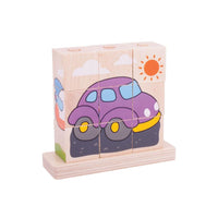 Wooden Stacking Blocks Transport - Bigjigs Toys 691621531051