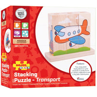 Wooden Stacking Blocks Transport - Bigjigs Toys 691621531051