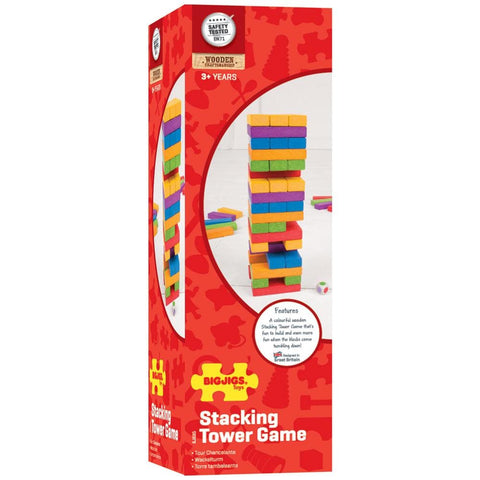 Image of Wooden Stacking Tower Game - Bigjigs Toys 691621536957